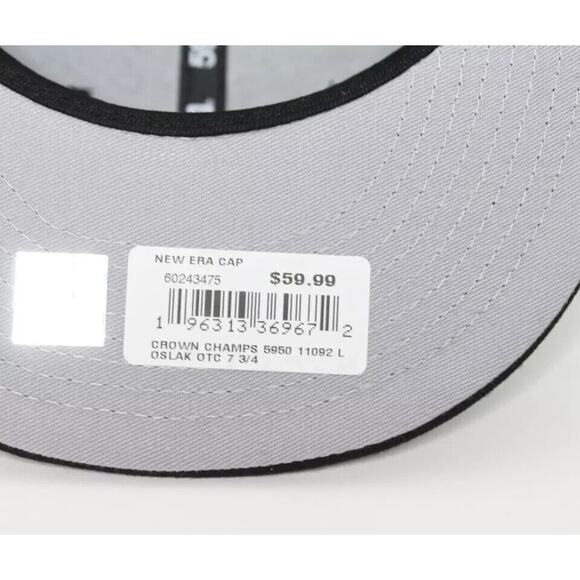 New Era Los Angeles Lakers Crown 17x Champions Fitted Hat Black Size 7 3/4 - Picture 8 of 8